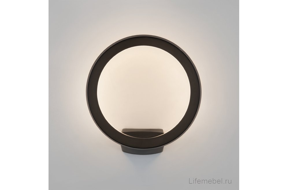 Уличный настенный светильник 1710 TECHNO LED Ring чёрный