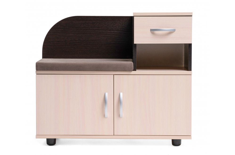 Обувница Аврора дуб млечный / венге  - Уцененный экземпляр