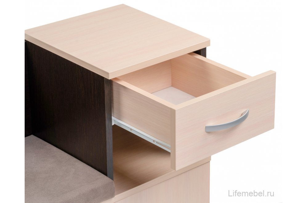 Обувница Аврора дуб млечный / венге  - Уцененный экземпляр