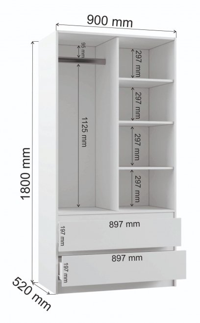 Шкаф Мадера Ш1800 ЛДСП белый  - Уцененный экземпляр