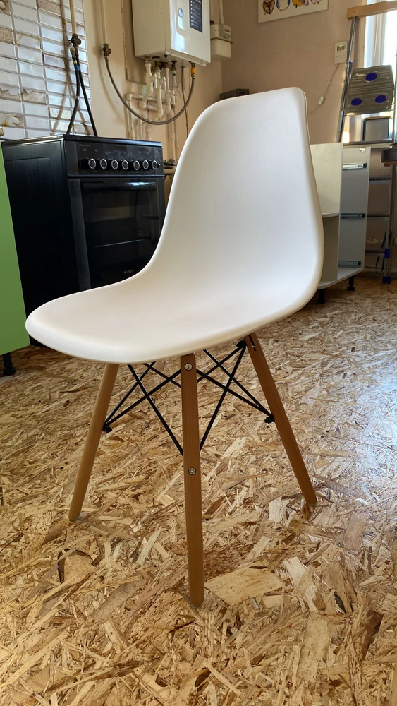 Пластиковый стул Eames PC-015 серо-голубой / дерево фото покупателя 37