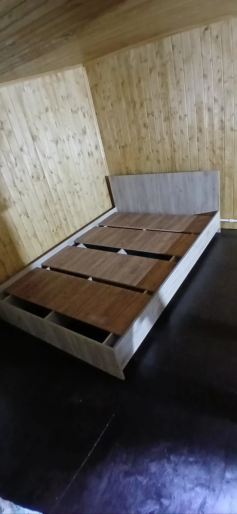 Полутораспальная кровать Адайн КР-140 140х200 дуб крафт серый / дуб крафт серый фото покупателя 2