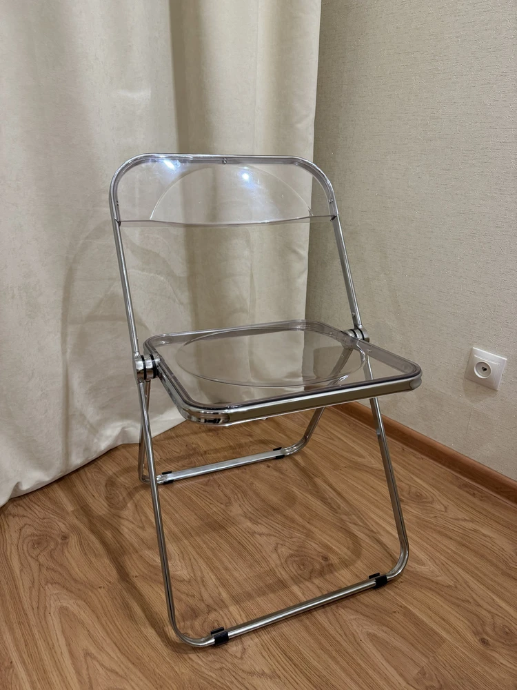 Пластиковый стул Fold складной clear gray-blue фото покупателя 19