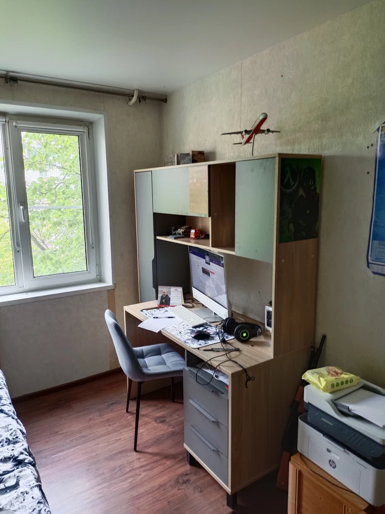 Компьютерный стол Комфорт 12.95 N дуб сонома / сатин фото покупателя 2