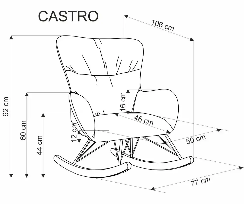 Кресло-качалка Castro бежевое