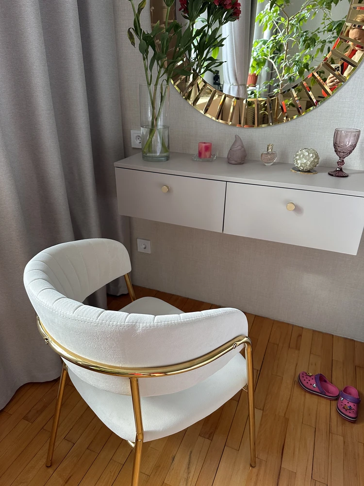 Стул на металлокаркасе Kamelia green / gold фото покупателя 12