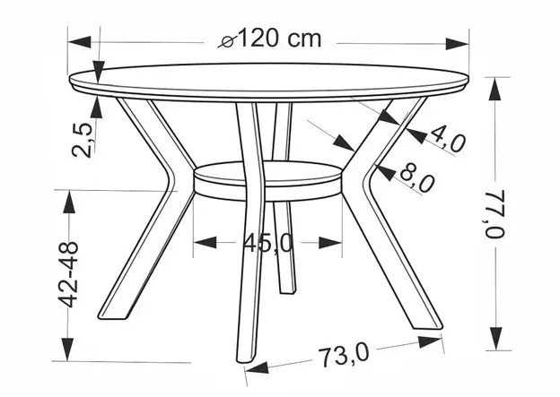 Деревянный стол Rupert орех