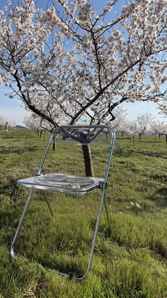 Пластиковый стул Fold складной clear gray-blue фото покупателя 28