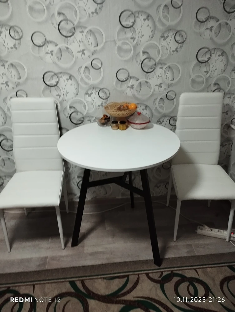 Стул на металлокаркасе DC2-001 black / white line / white фото покупателя 4