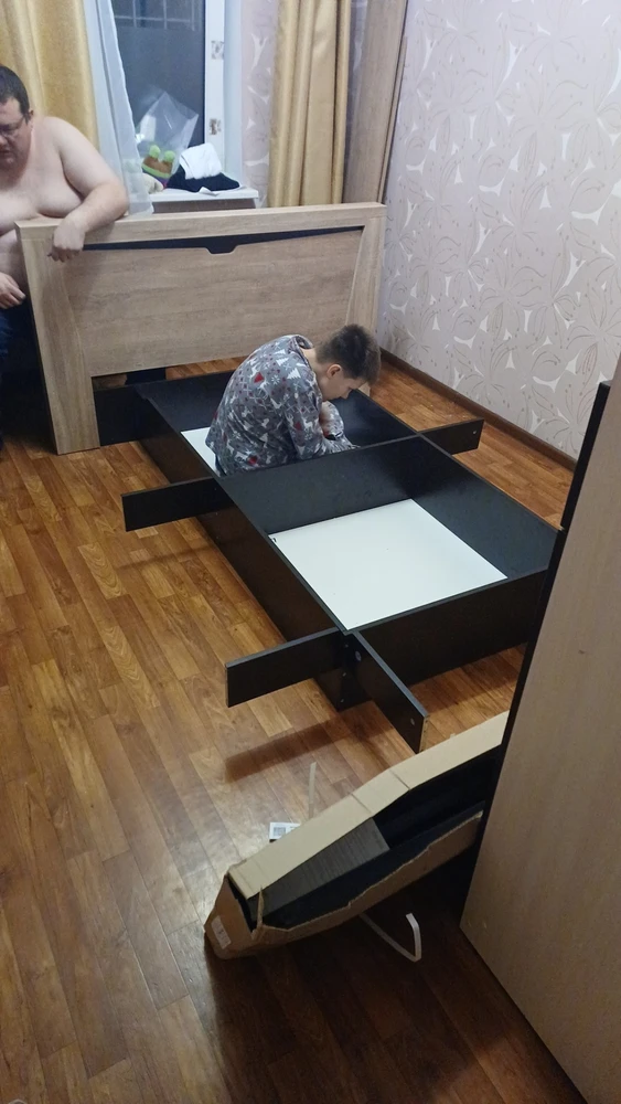 Полутораспальная кровать Магантия 140х200 с ПМ парящая дуб баррик фото покупателя 1
