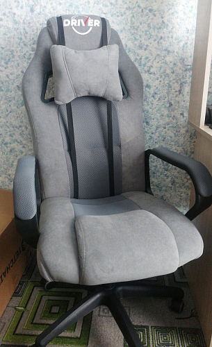 Компьютерное кресло Driver/Драйвер кожзам черный / серый фото покупателя 24
