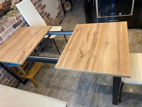 Стол Лота Лофт 120 25 мм дуб делано темный / черный матовый фото покупателя 916