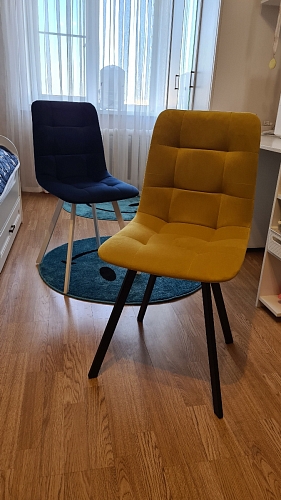 Стул на металлокаркасе Чилли К светло-серый велюр / черный каркас фото покупателя 763