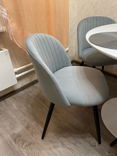 Стул на металлокаркасе Gabi 1 light blue / black / gold фото покупателя 908