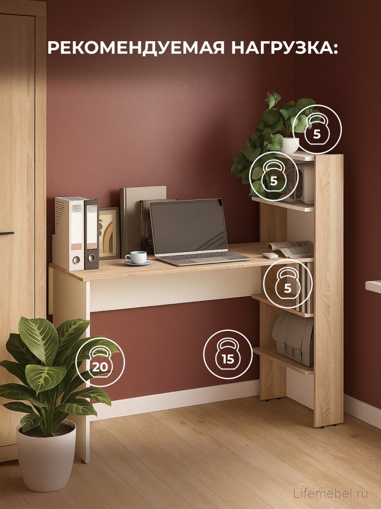 Компьютерный стол Арлет сонома / белый