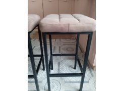 Барный стул Лофт кожзам темно-серый / черный матовый фото покупателя 103