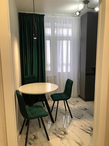 Стул на металлокаркасе Чилли синяя ткань / белый фото покупателя 86