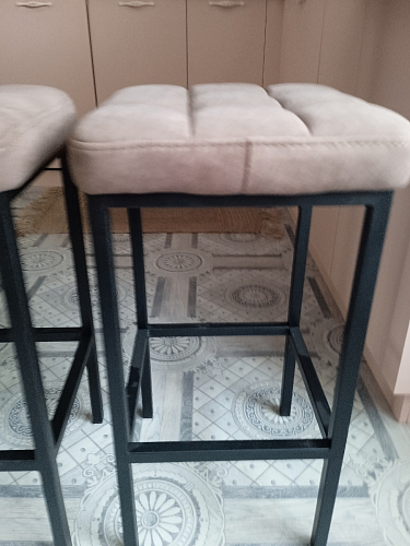 Барный стул Лофт ткань канди грей / черный матовый фото покупателя 104