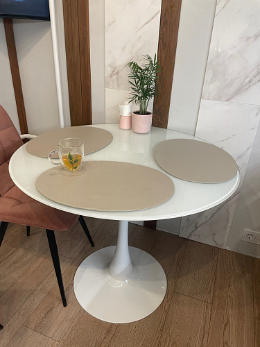 Стеклянный стол Tulip 90 white фото покупателя 28