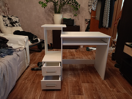 Стол компьютерный Джаз-24 правый белый фото покупателя 147