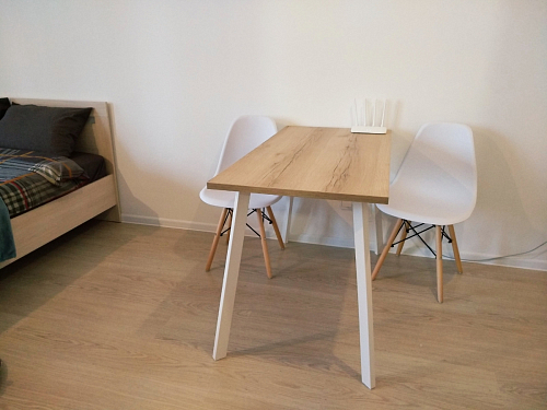 Стол Тринити Лофт 120 32 мм бетон / черный матовый фото покупателя 340