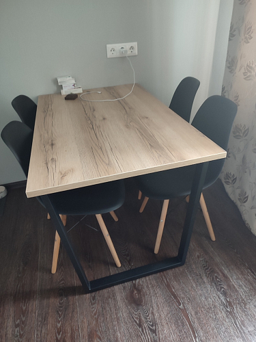 Деревянный стол Лота Лофт 140х80 белый матовый / дуб крафт золотой фото покупателя 942