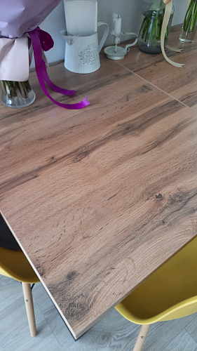 Деревянный стол Лота Лофт 120х75 белый матовый / дуб крафт золотой фото покупателя 488