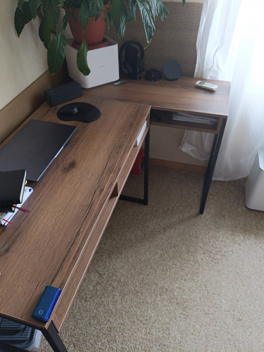 Письменный стол Леон Лофт черный матовый / дуб вотан фото покупателя 131