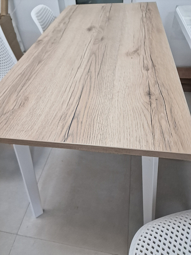 Стеклянный стол Фостер 120(160)х120х76 белый мрамор / черный фото покупателя 40