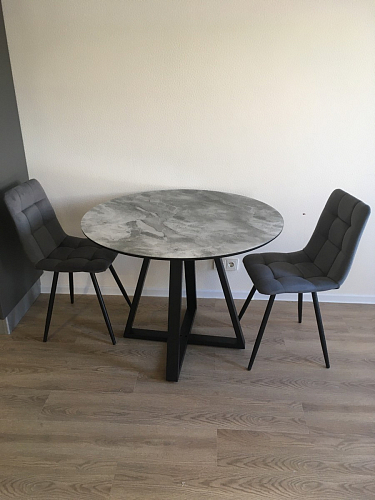 Стеклянный стол Норфолк 100 золото фото покупателя 6