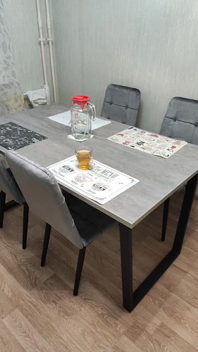 Деревянный стол Лота Лофт 140х80 черный матовый / бетон светлый фото покупателя 391