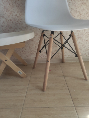 Пластиковый стул Eames PC-015 серо-голубой / дерево фото покупателя 394