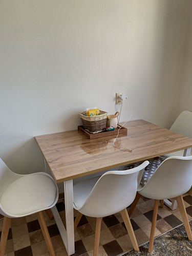 Деревянный стол Лота Лофт 120х75 белый матовый / дуб крафт золотой фото покупателя 128