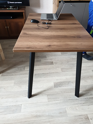 Стол Тринити Лофт 120 32 мм дуб галифакс табако / черный матовый фото покупателя 226