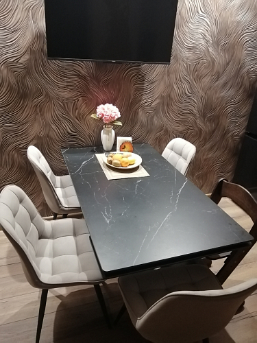 Керамический стол Вилли 140(200)х80х75 черный мрамор shakespeare black / черный фото покупателя 53