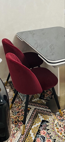 Стул на металлокаркасе Gabi 1 light purple / black / gold фото покупателя 306