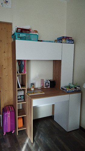 Письменный стол Комфорт 12.71 дуб золотой craft / белая аляска фото покупателя 86