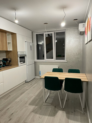 Деревянный стол Барон О 200 х 90 белая пленка шагрень / черный фото покупателя 10