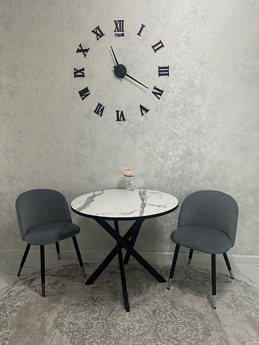 Стул на металлокаркасе Gabi 1 light blue / black / gold фото покупателя 800