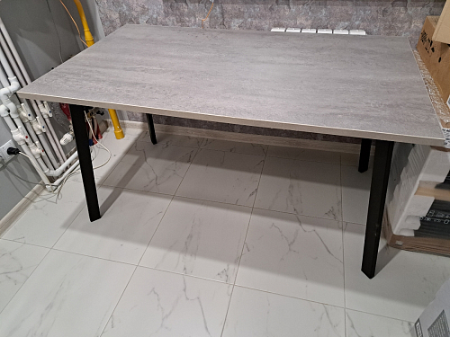 Стол Тринити Лофт 120 32 мм бетон / черный матовый фото покупателя 637