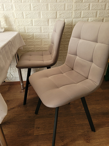 Стул на металлокаркасе Челси латте / черный фото покупателя 21