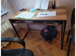 Письменный стол Леон Лофт дуб делано темный / черный матовый фото покупателя 87