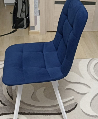 Стул на металлокаркасе Чилли синяя ткань / белый фото покупателя 968