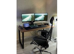 Стол Лота Лофт 140 25 мм черный матовый / бетон фото покупателя 536