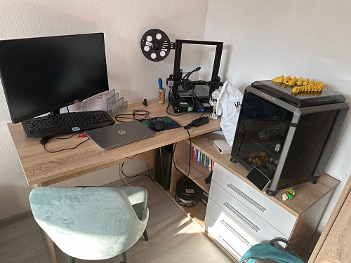 Компьютерный стол КСТ-109П правый дуб сонома / белый фото покупателя 92