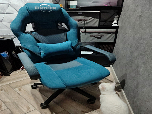 Компьютерное кресло Driver/Драйвер кожзам черный / ткань черный фото покупателя 111