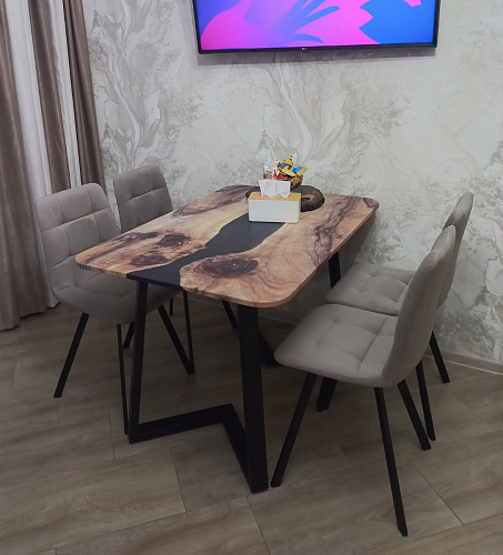 Стул на металлокаркасе Чилли зеленый / черный фото покупателя 910