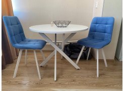 Стул на металлокаркасе Чилли синяя ткань / белый фото покупателя 209