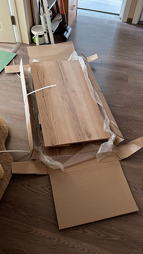 Письменный стол Леон Лофт черный матовый / дуб вотан фото покупателя 14