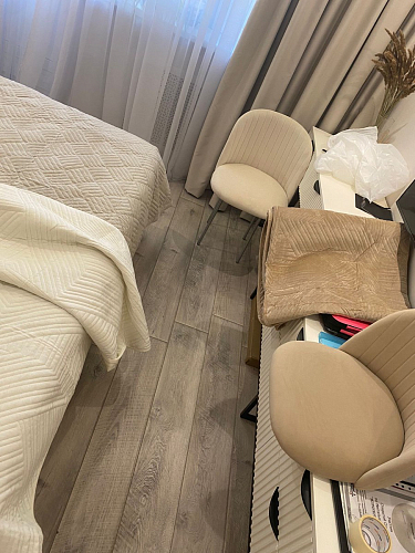 Стул на металлокаркасе Gabi dark beige / black / silver фото покупателя 185